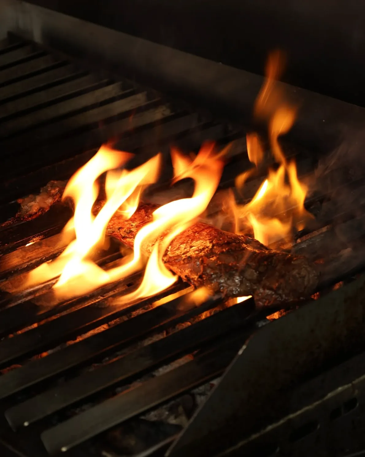 Brasa de encina con la carne